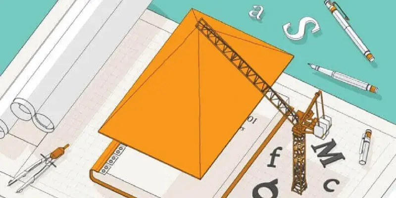 Person sketching book cover